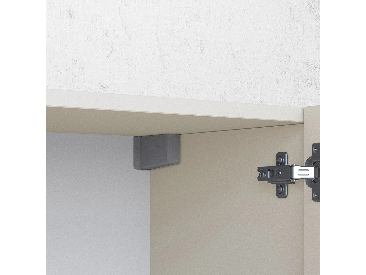 Credenza Cordele, 7 Ripiani Made in Italy, 200x35x70h cm Bianco Cashmere, Madia, Apertura Battente, 5 Ante