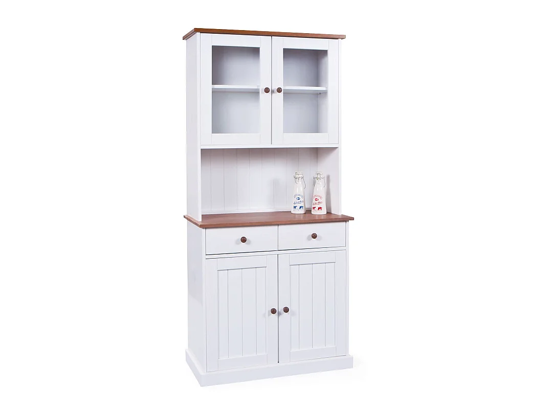 Buffet Dmccart, 4 Étagères, 45x90x190h cm Blanc, Commode