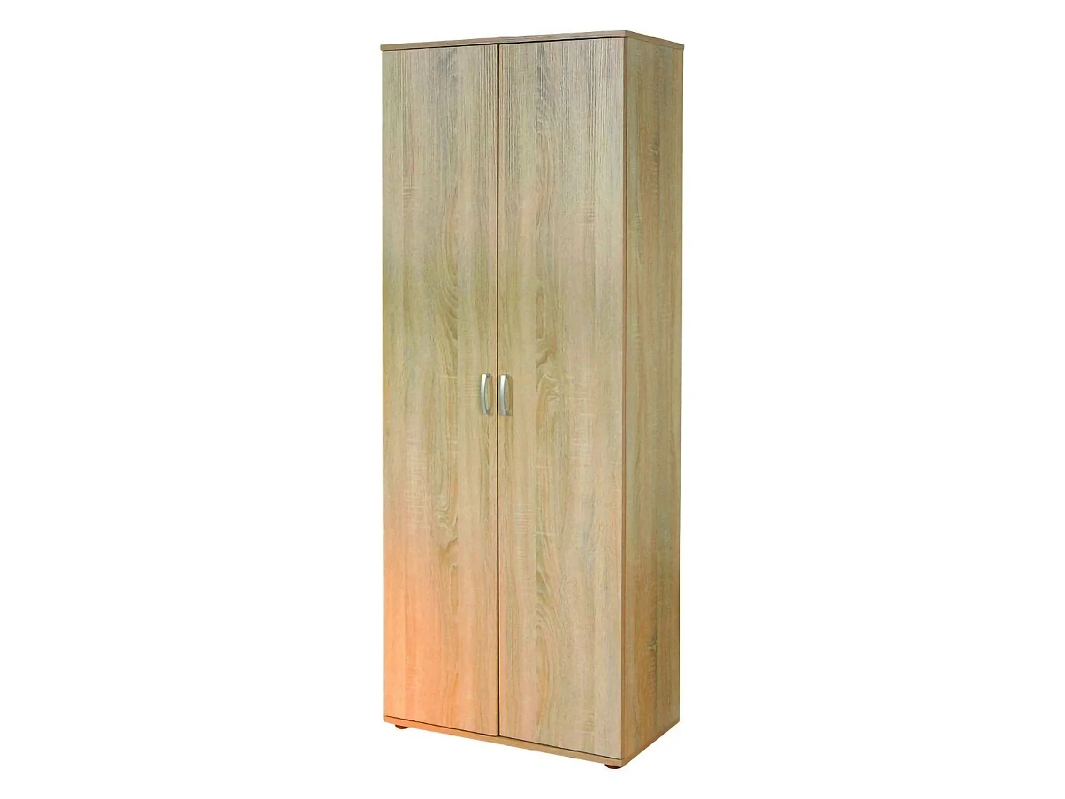 Armoire Polyvalente 2 Portes Dmcilro, 5 Étagères, 34x189h cm Beige
