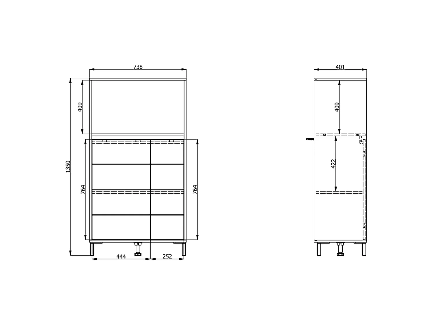 Credenza Cosoleto, 2 Ripiani, 74x40x135h cm Marrone Rovere Nodi, Madia, 3 Vani, 2 Ante