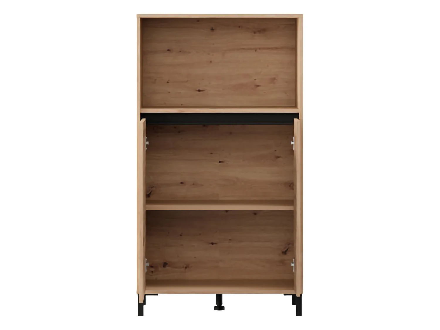 Credenza Cosoleto, 2 Ripiani, 74x40x135h cm Marrone Rovere Nodi, Madia, 3 Vani, 2 Ante