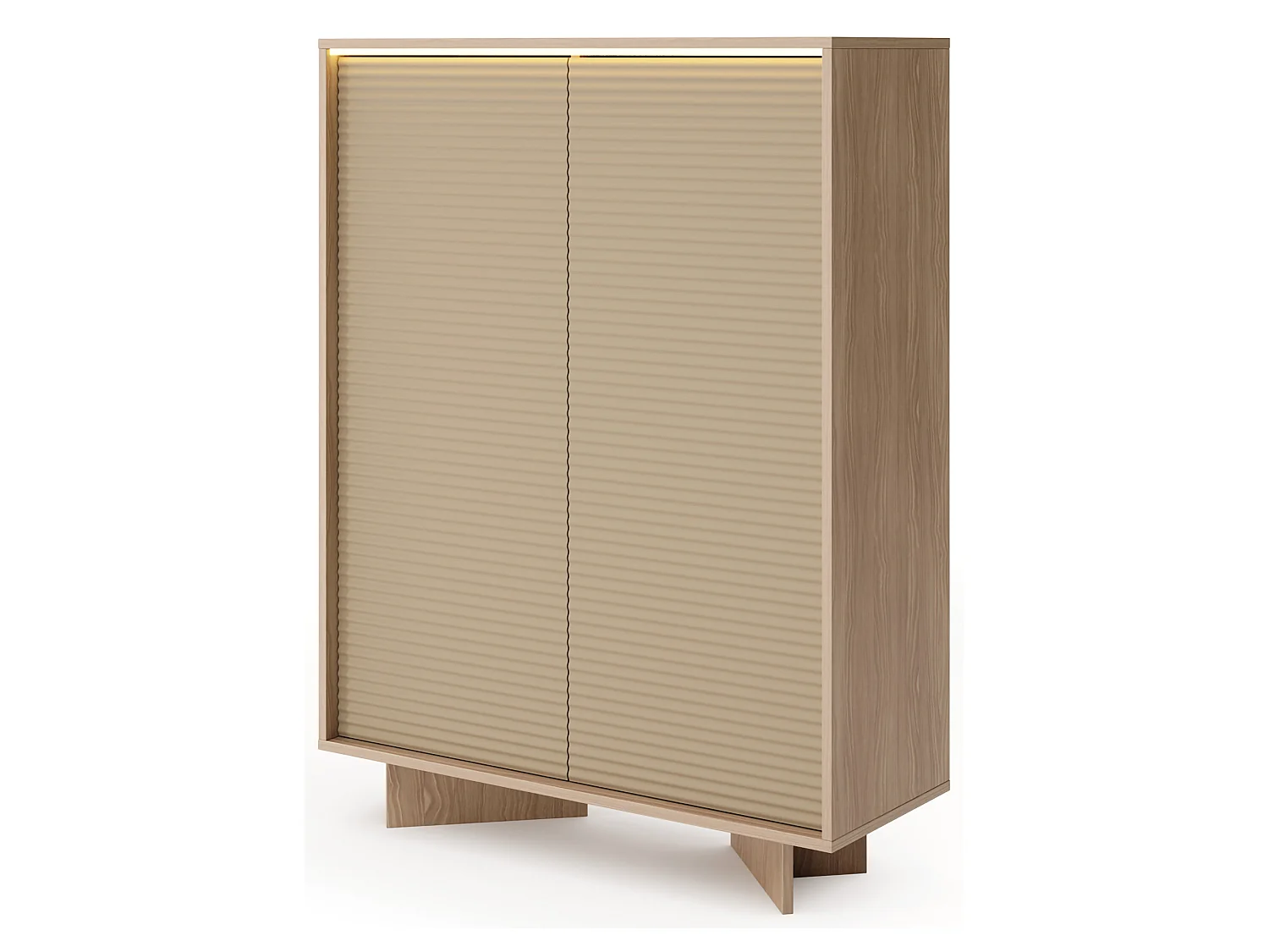 Sideboard Hasota, 4 Regalböden, 104x40x138h cm Eichenbraun, Anrichte, Schwenktüren, 2 Türen