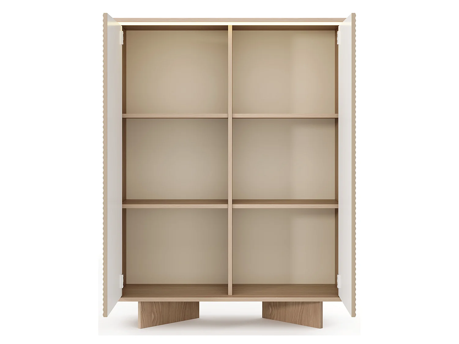 Sideboard Hasota, 4 Regalböden, 104x40x138h cm Eichenbraun, Anrichte, Schwenktüren, 2 Türen