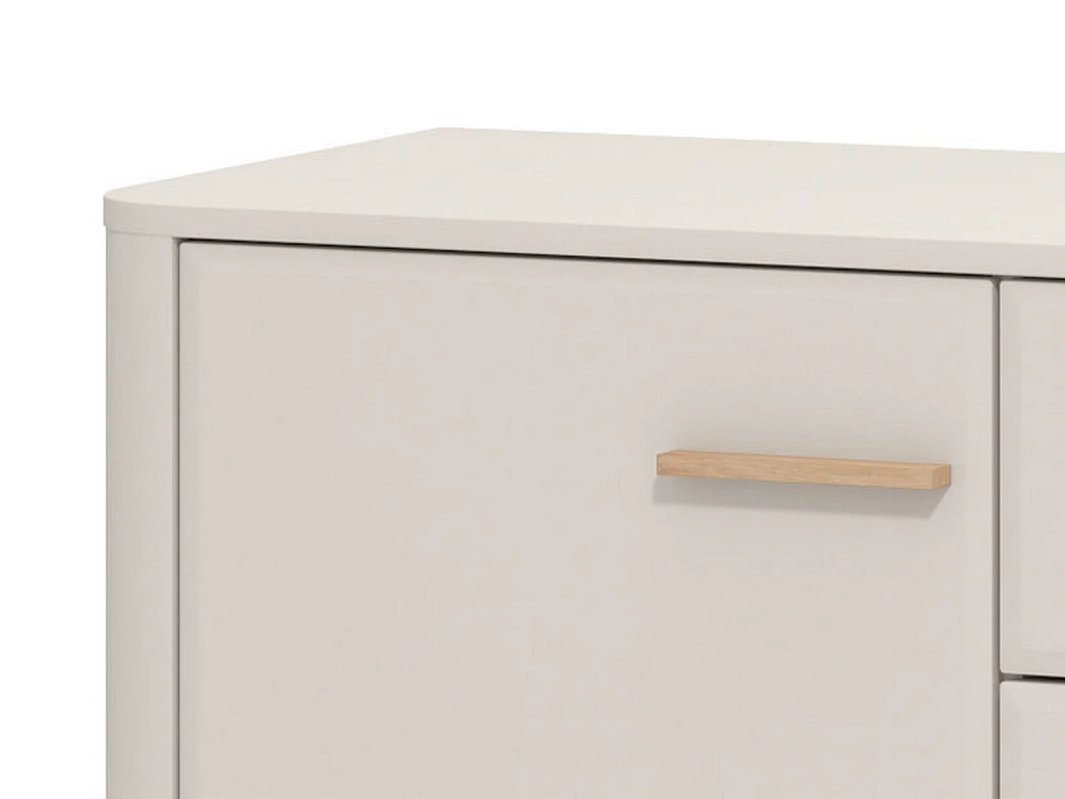 Illorai Kommode, 2 Regalböden, 154x40x91h cm Cremeweiß, Anrichte, 4 Schubladen, 2 Türen