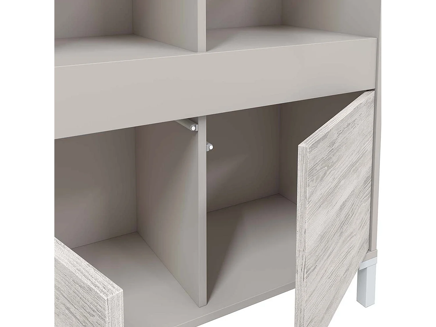 Credenza Mezzate, 3 Ripiani, 78x33x134h cm Beige, Madia, Apertura Push Pull, 4 Ante