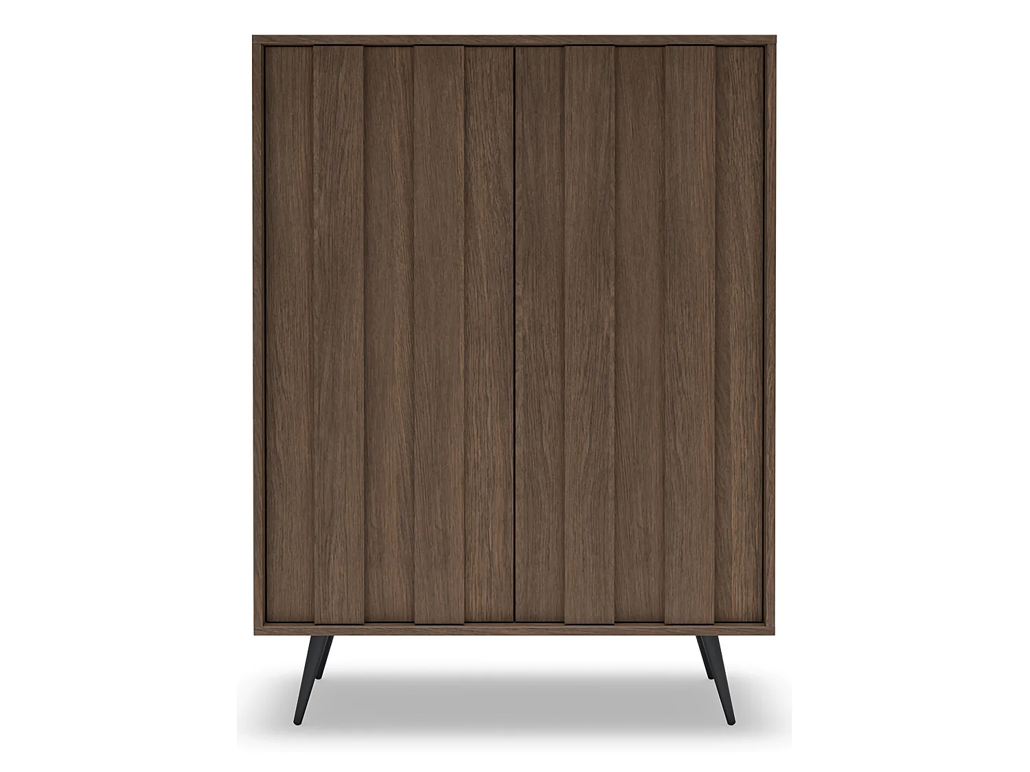 Dmora Hafano Anrichte, 2 Regalböden, 94x40x126h cm Nussbraun, Kommode, Drehöffnung, 2 Türen