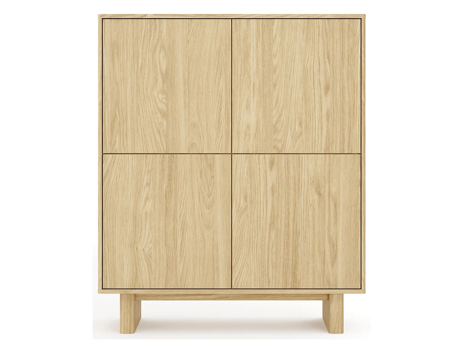 Sideboard Hasareti, 4 Regale, 104x38x124h cm Eichenbraun, Kommode, Drehtüren, 4 Türen