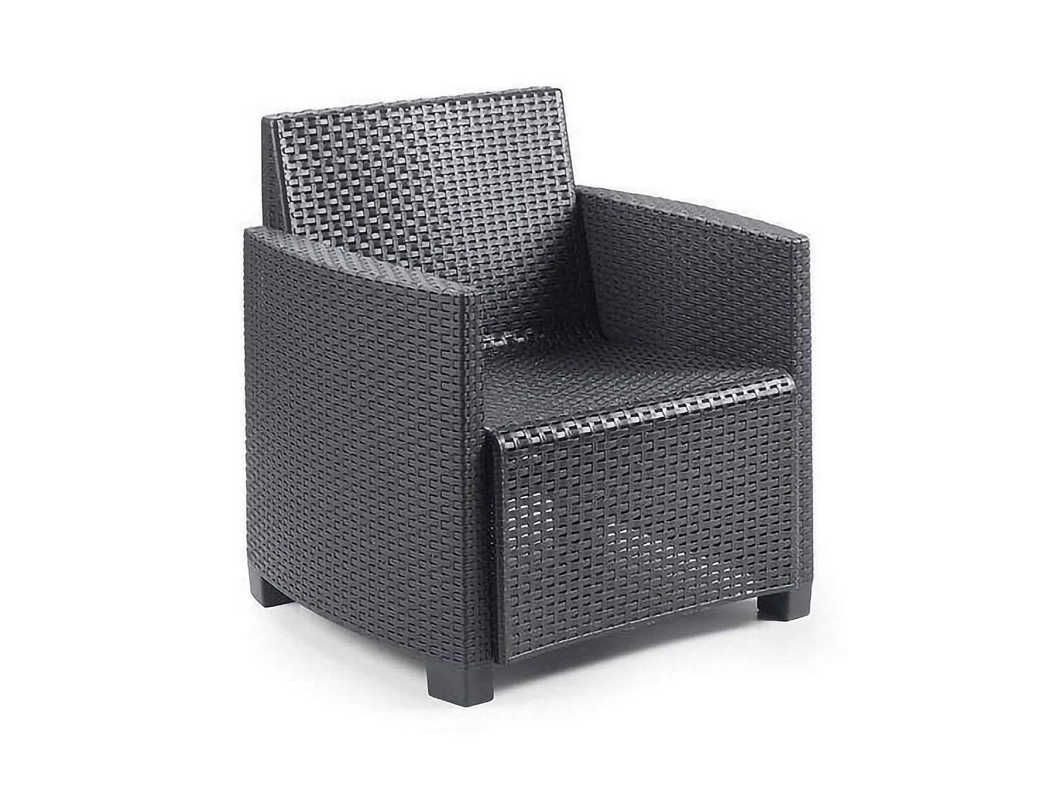 Gartenlounge-Set Riccione, 4-Sitzer Made in Italy, Anthrazit Schwarz, Outdoor-Sitzgruppe, ein Tisch, Tische