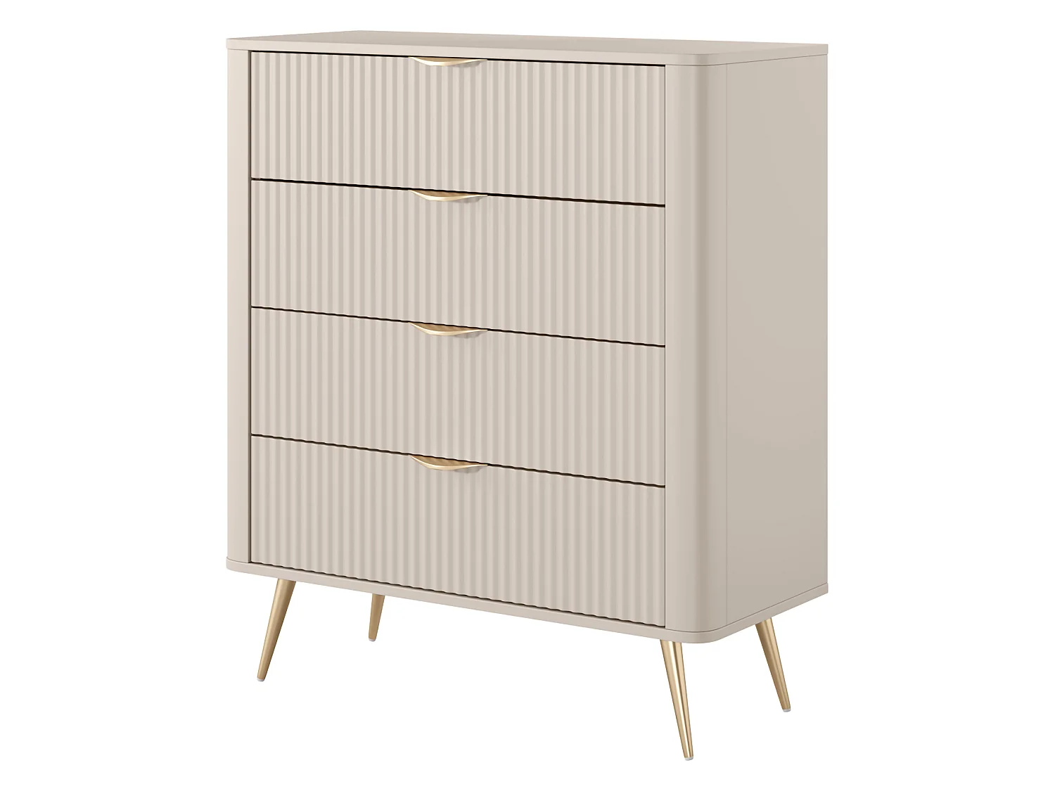 Sideboard Haliso, 4 Schubladen, 88x38x101h cm Beige, Anrichte, ein Regal, Schiebetür