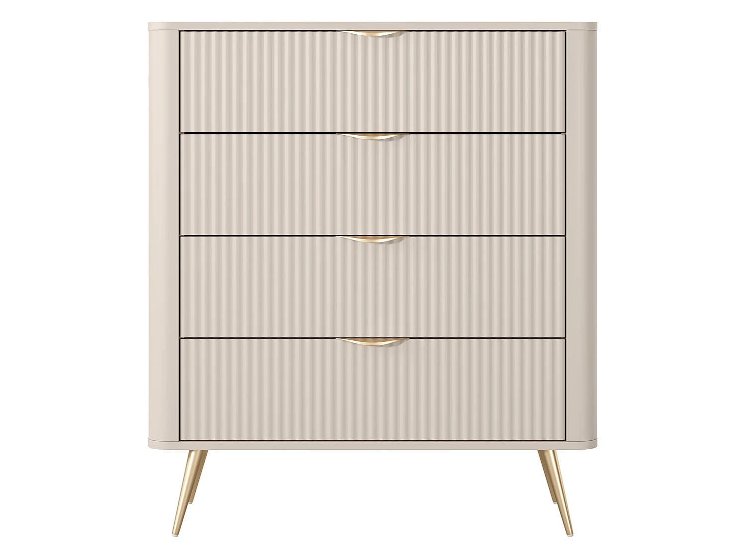 Sideboard Haliso, 4 Schubladen, 88x38x101h cm Beige, Anrichte, ein Regal, Schiebetür