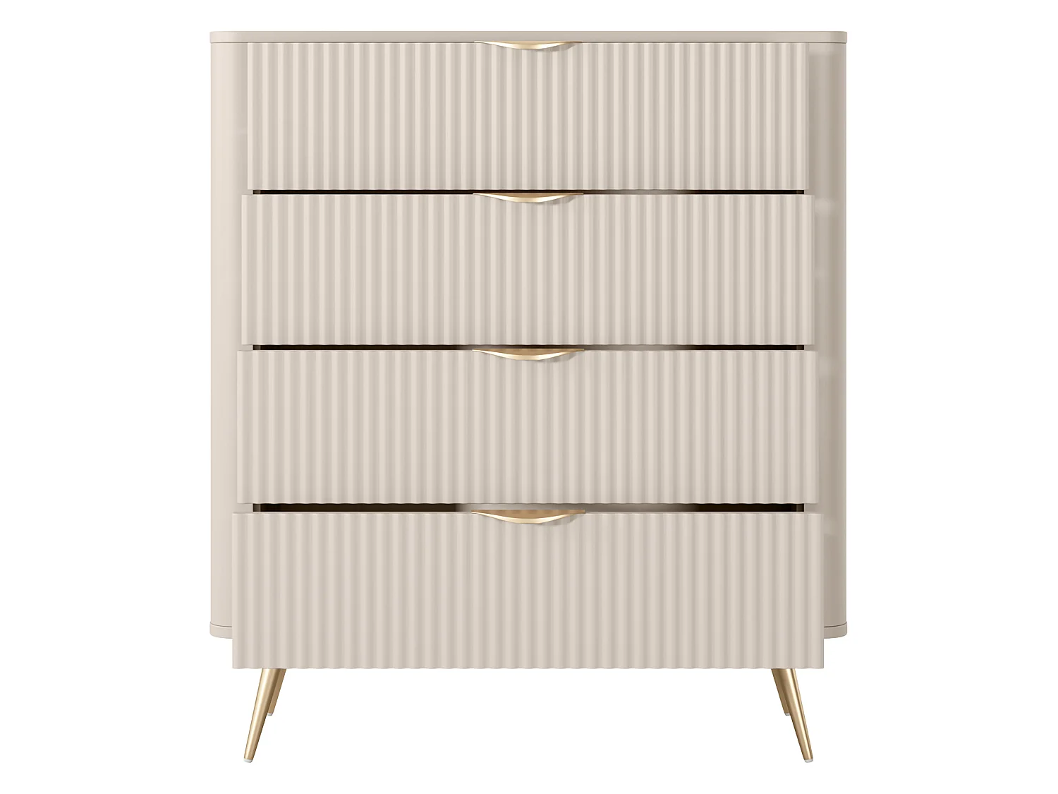Sideboard Haliso, 4 Schubladen, 88x38x101h cm Beige, Anrichte, ein Regal, Schiebetür