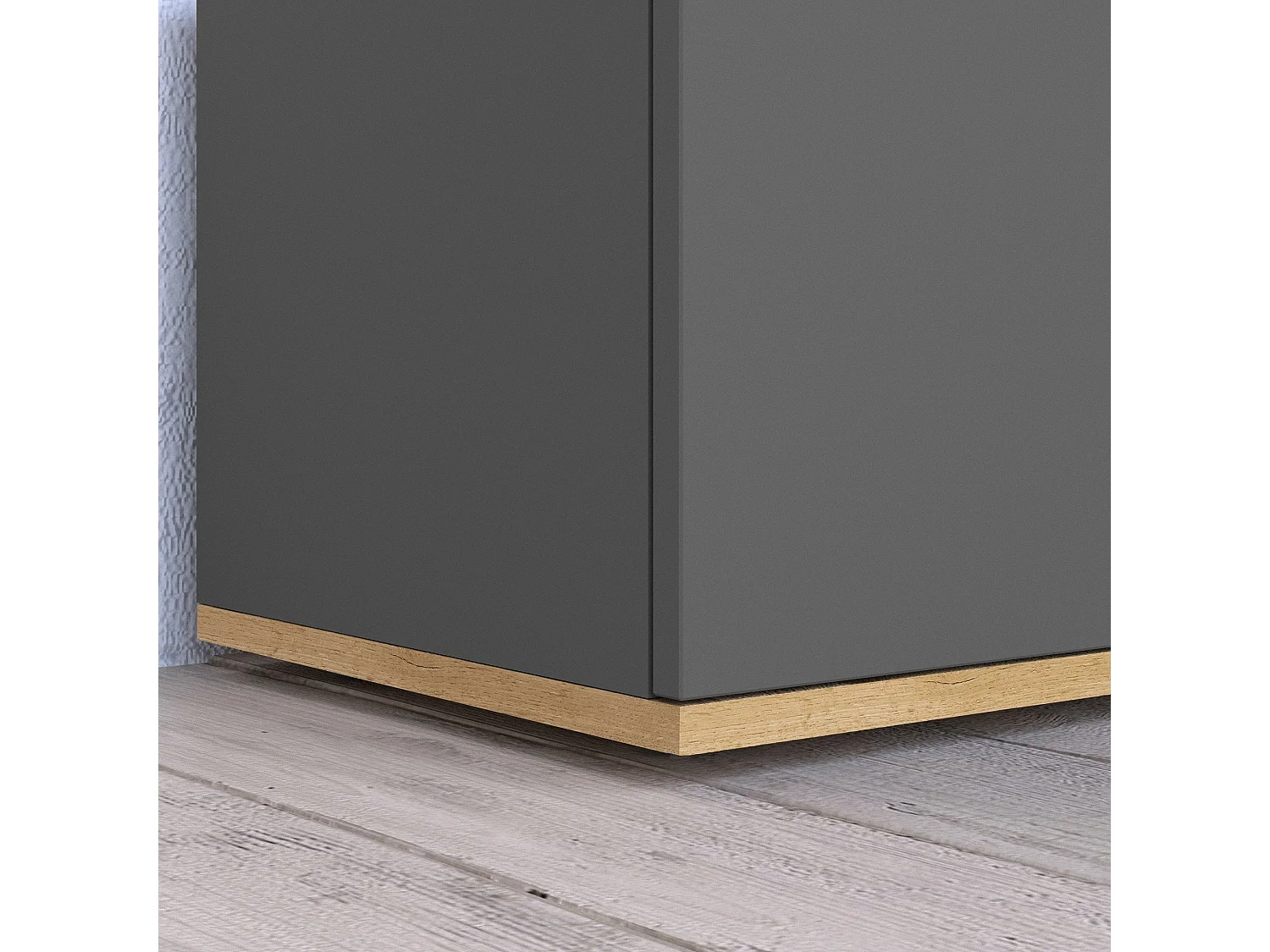 Credenza Cordele, 7 Ripiani Made in Italy, 200x35x70h cm Nero Antracite, Madia, Apertura Battente, 5 Ante