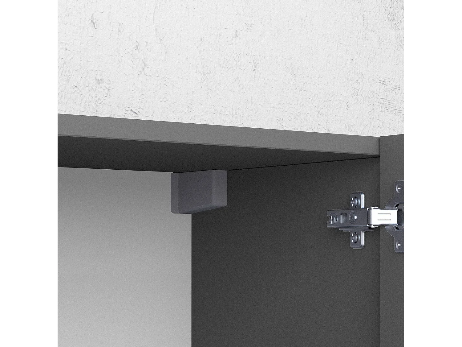 Credenza Cordele, 7 Ripiani Made in Italy, 200x35x70h cm Nero Antracite, Madia, Apertura Battente, 5 Ante