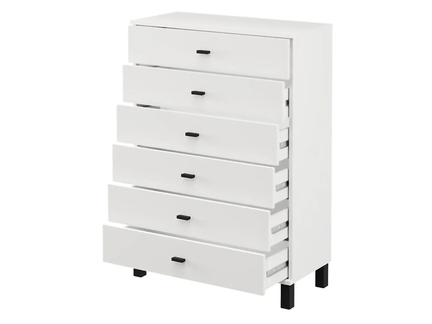 Buffet Otaval, une Étagère, 77x35x78h cm Blanc, Buffet, 6 Tiroirs, 6 Compartiments