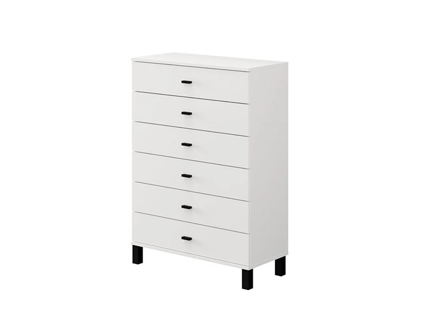 Buffet Otaval, une Étagère, 77x35x78h cm Blanc, Buffet, 6 Tiroirs, 6 Compartiments