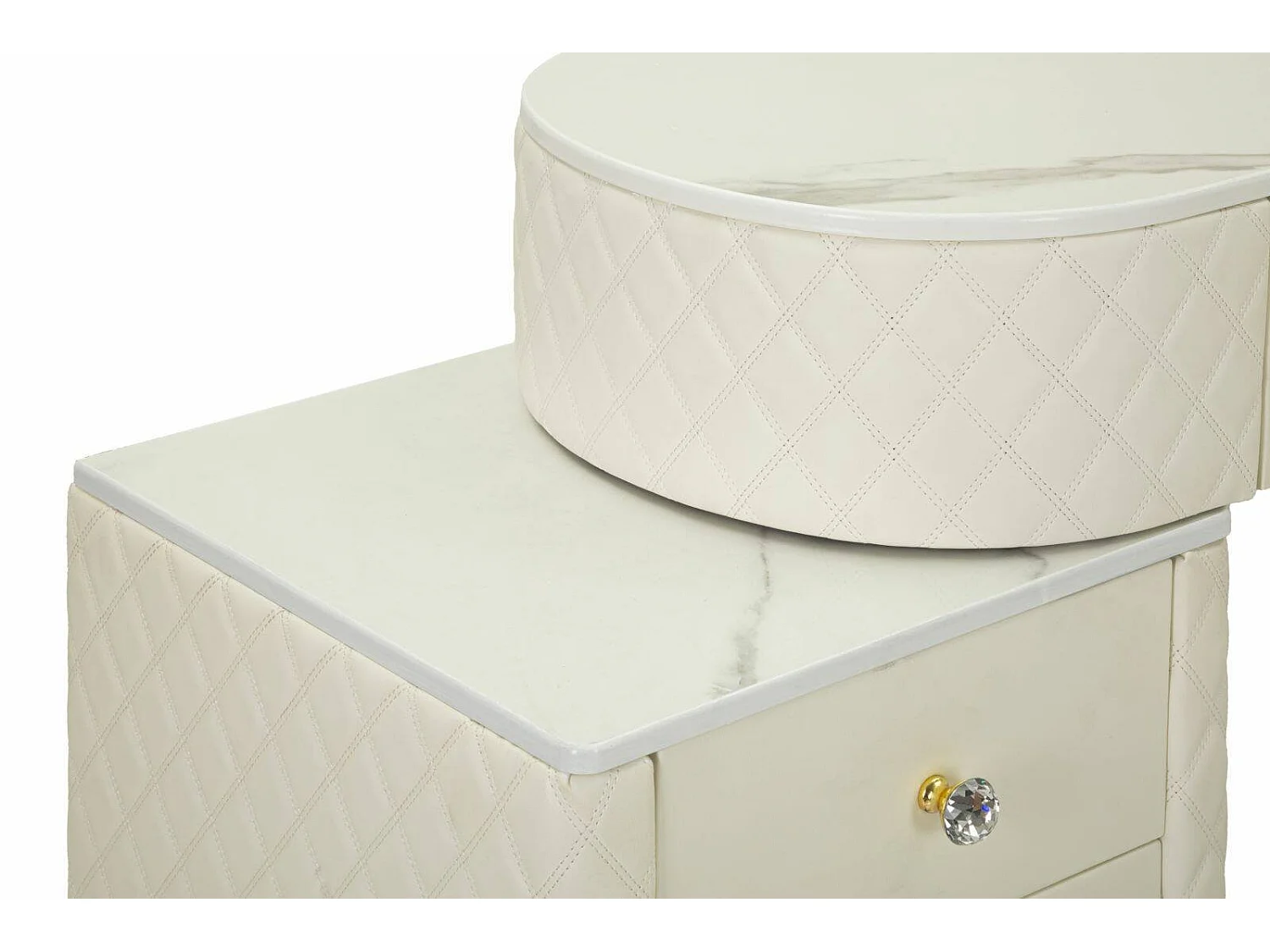 Coiffeuse Guidobono, Structure Métal, 40x120x75h cm or, Meuble de Maquillage