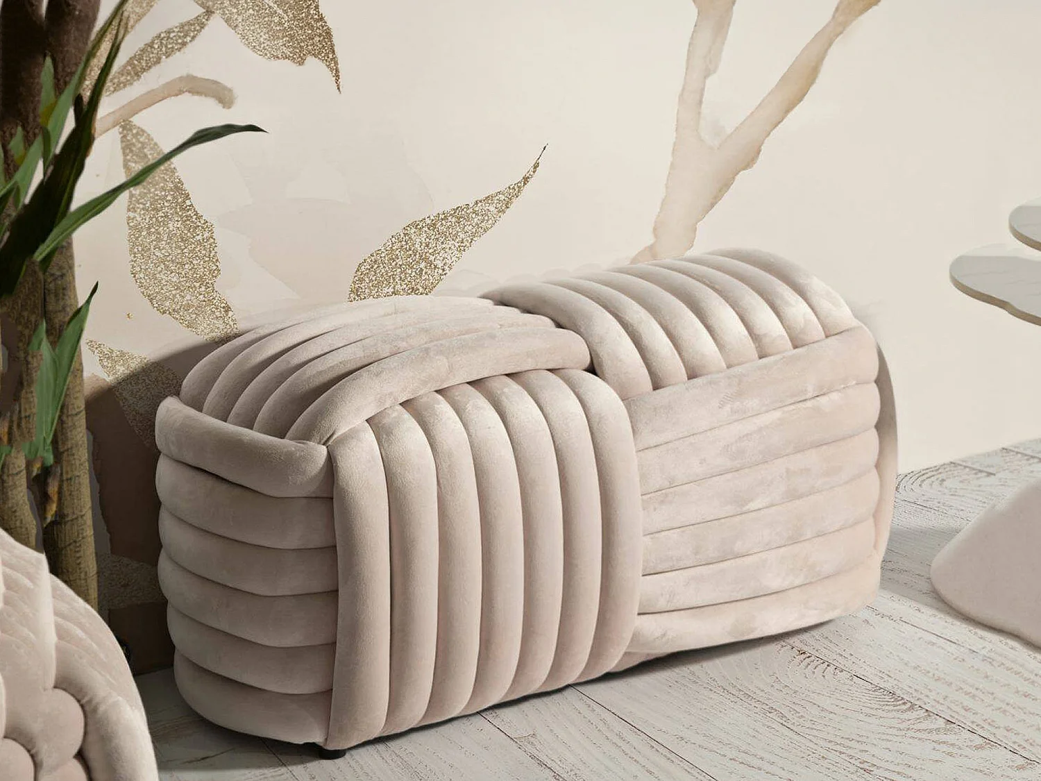 Banc Calcea, 45x90x45h cm Rose