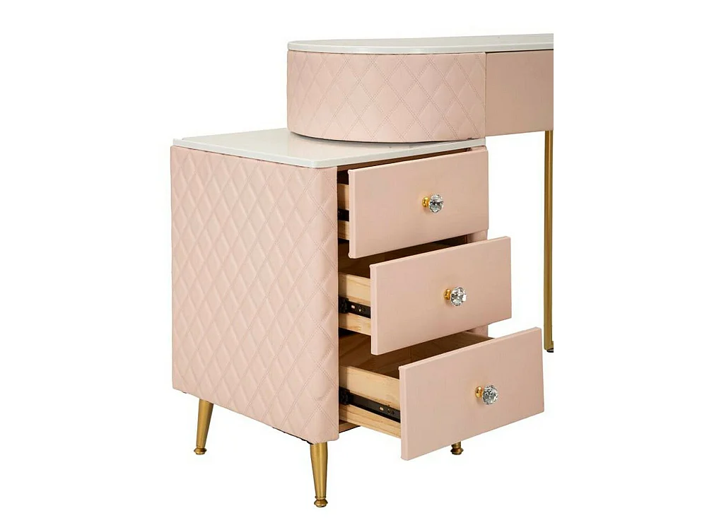 Coiffeuse Guidobono, Structure en métal, 40x120x75h cm or, Meuble de maquillage