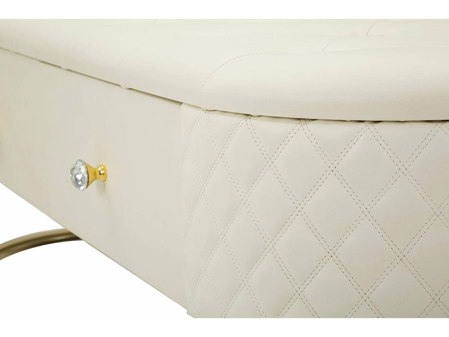Golfo bank, draagvermogen 150 kg, 120x40x43h cm wit, houten frame, framekleur goud