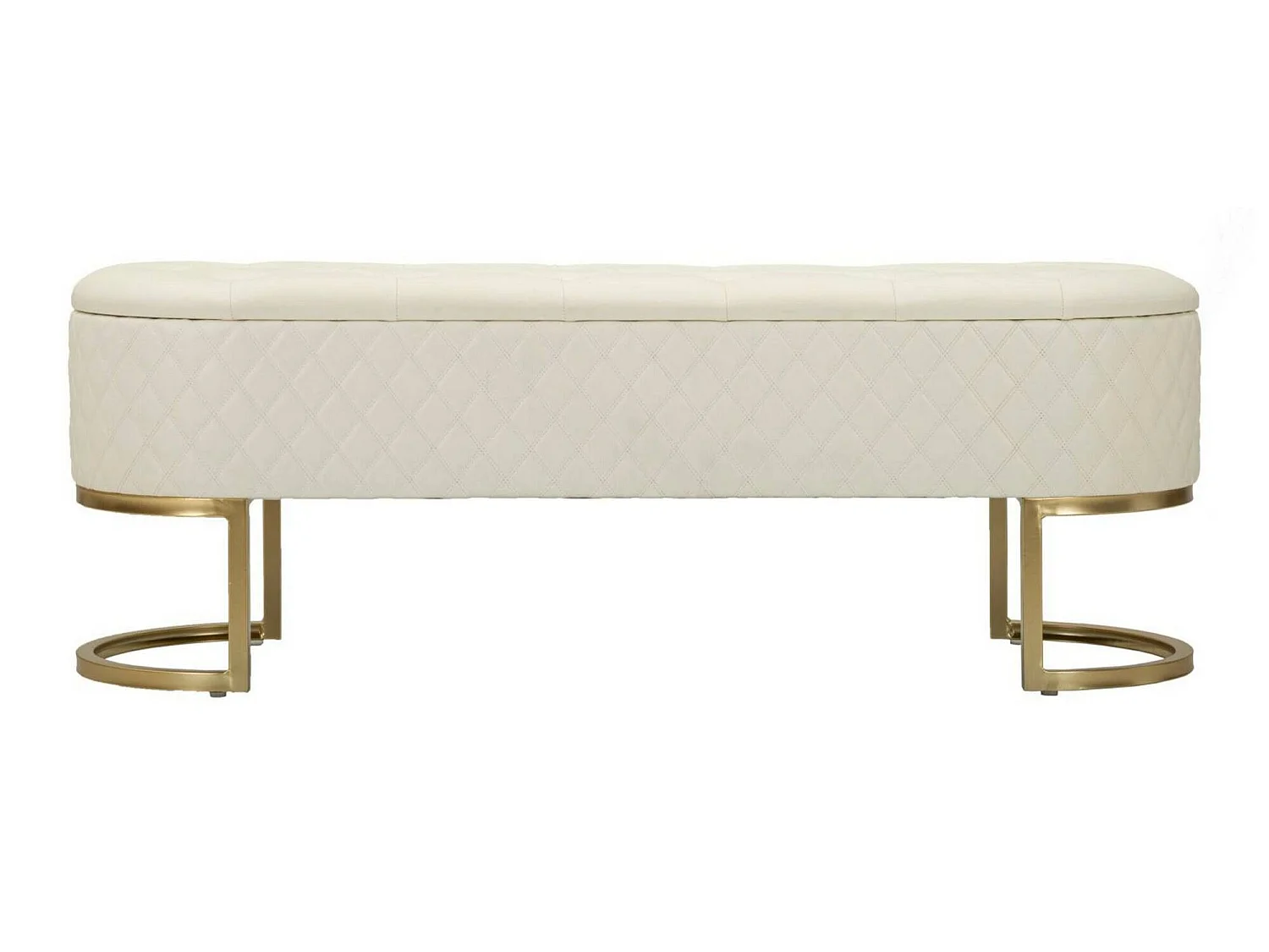 Golfo bank, draagvermogen 150 kg, 120x40x43h cm wit, houten frame, framekleur goud