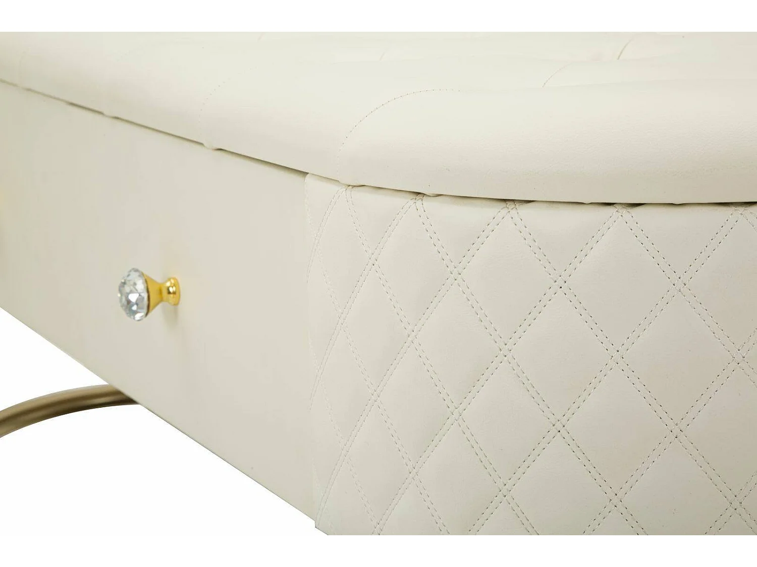 Golfo bank, draagvermogen 150 kg, 120x40x43h cm wit, houten frame, framekleur goud