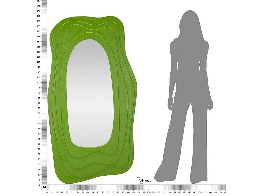 Miroir Pregola, Structure en Bois Nobilité, 4x165h cm Vert