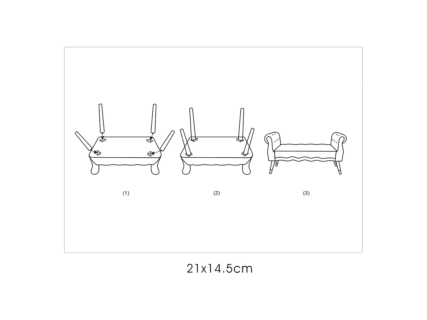 Panca Humahu, en velours, avec accoudoirs et détails dorés, 120x40x60h cm blanc crème, structure en tissu, assise blanche