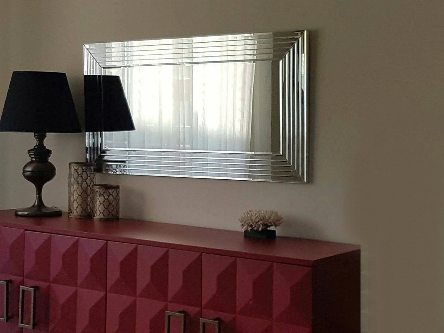 Miroir Cavezzo, Forme Rectangulaire, 2,2x65h cm Argent