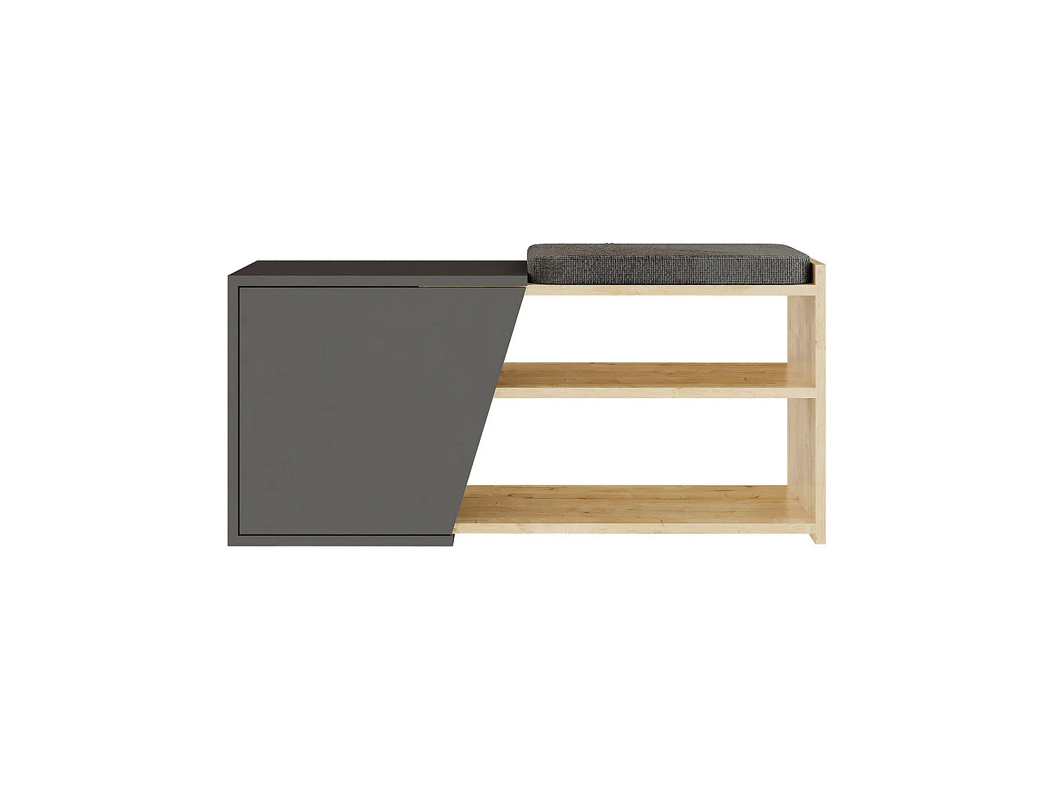 Meuble à chaussures Neneng, 2 étagères, 104x47x37h cm chêne marron, 1 porte, 4 compartiments