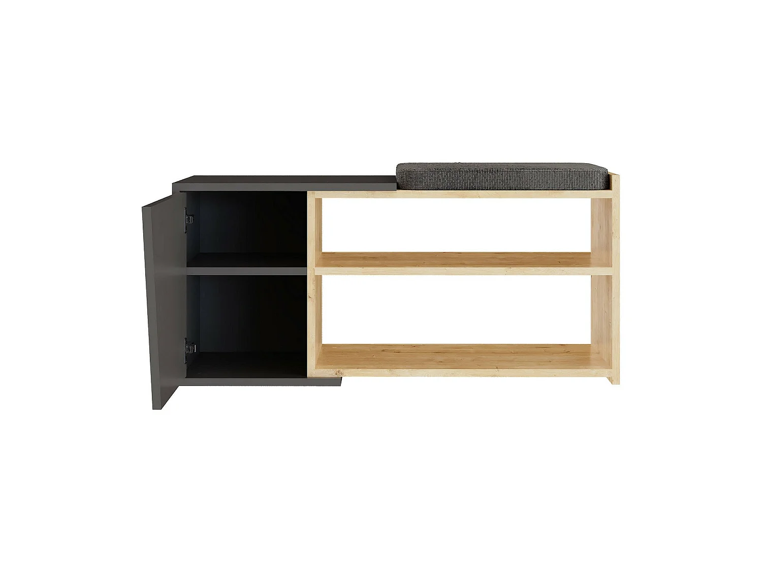 Meuble à chaussures Neneng, 2 étagères, 104x47x37h cm chêne marron, 1 porte, 4 compartiments