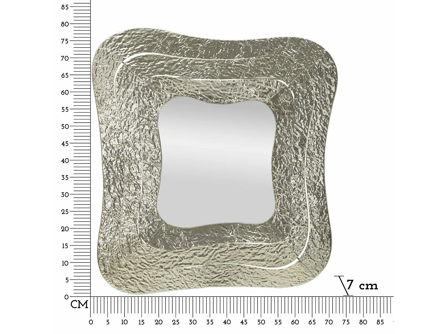 Miroir Casella, Structure Métallique, 7x79h cm Argent