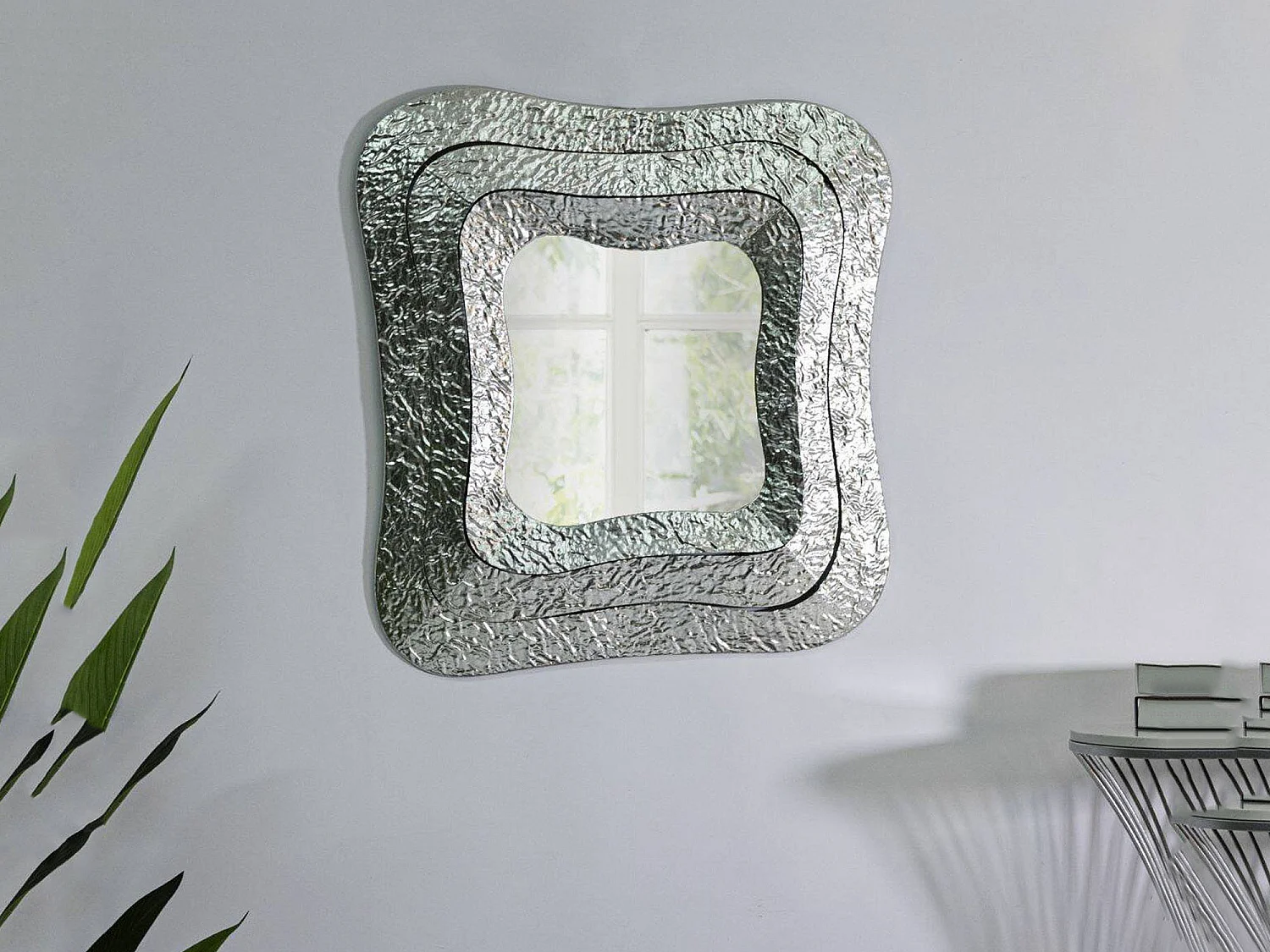 Miroir Casella, Structure Métallique, 7x79h cm Argent