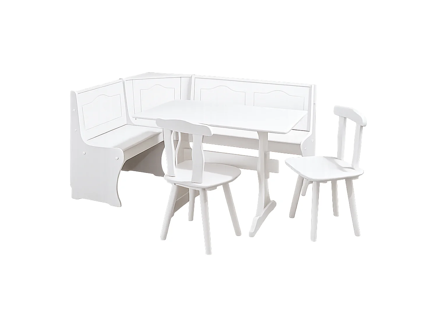 Banc Dstockto, Structure en Bois Massif, 0x112x0h cm Blanc