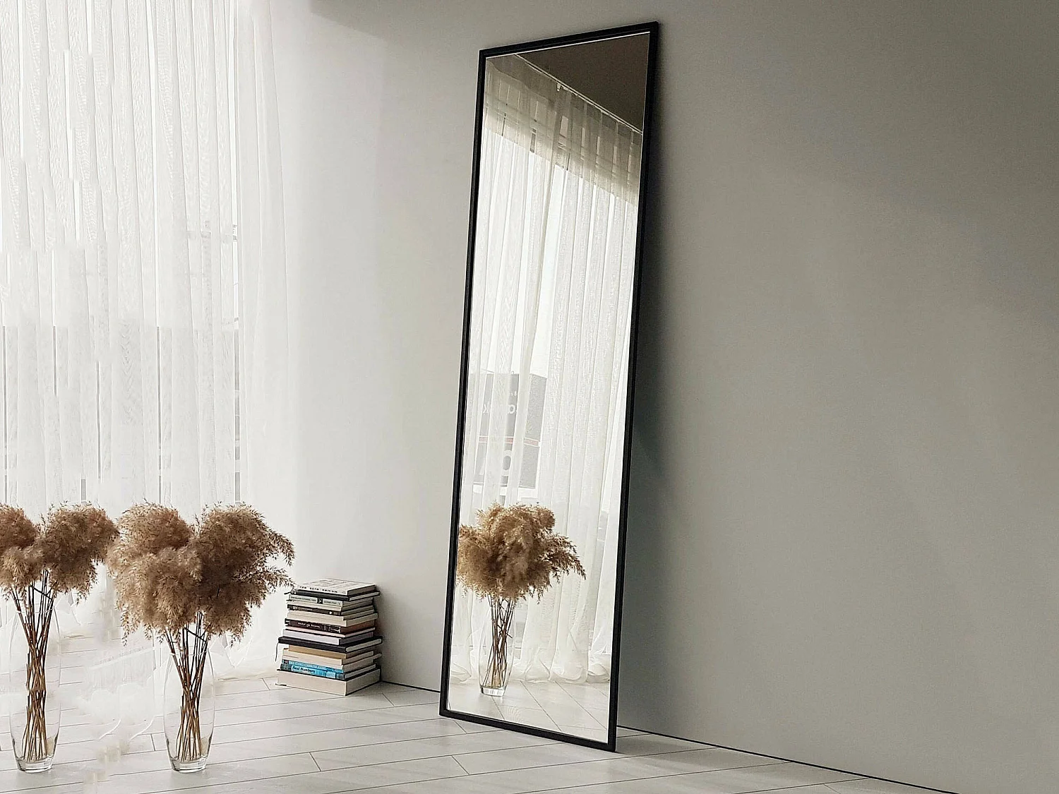 Miroir Ronzone, Forme Rectangulaire, 60x170h cm Noir