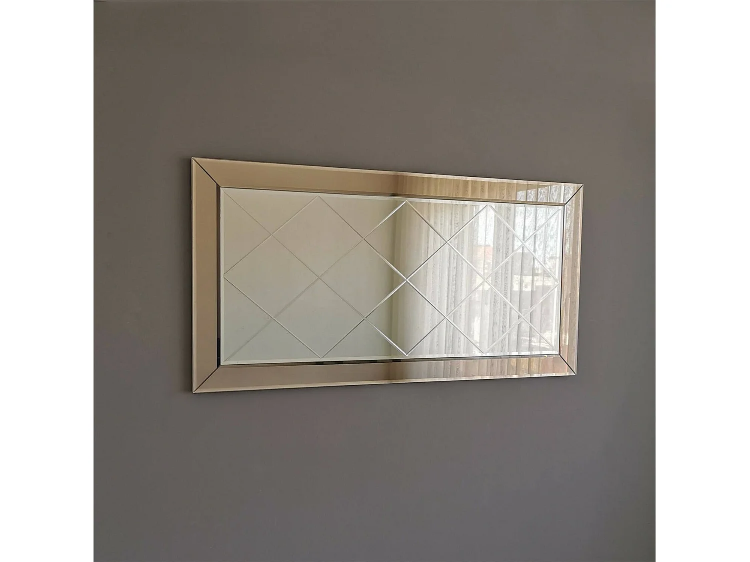 Miroir Tejat, Structure en Bois Nobilité, 2.2x62h cm Argent