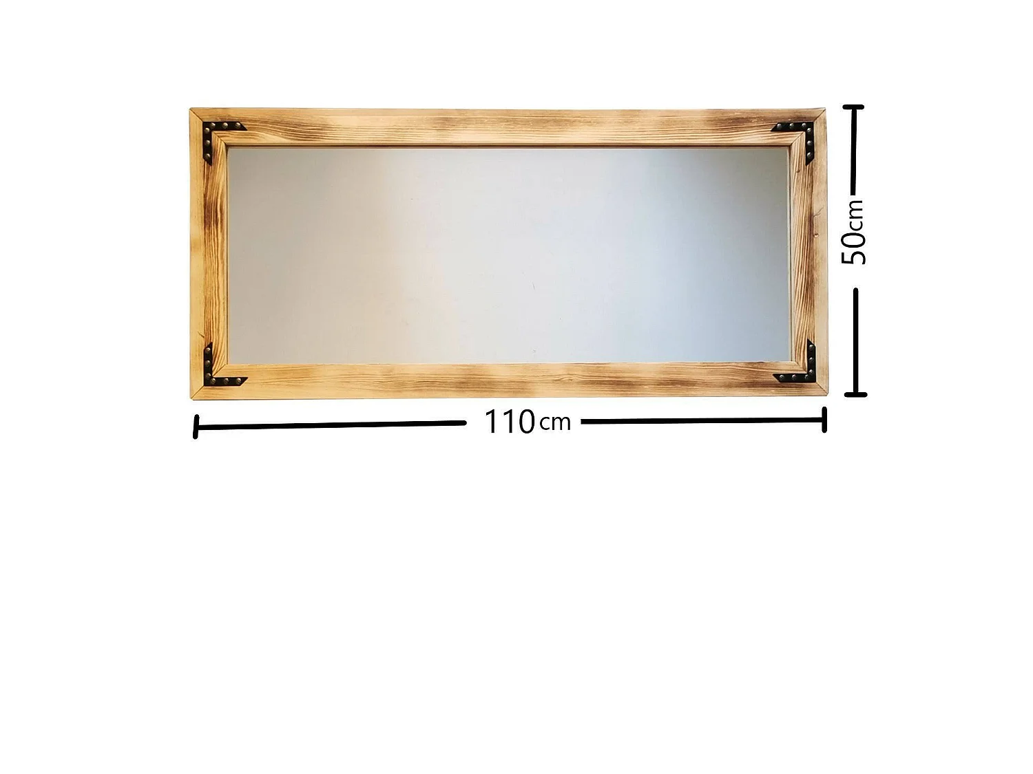 Miroir Verzuolo, Forme Rectangulaire, 3x50h cm Noyer Marron