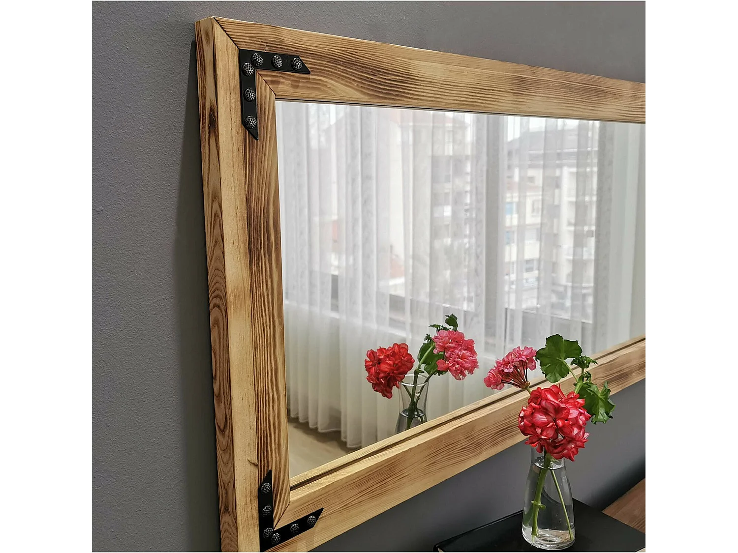 Miroir Verzuolo, Forme Rectangulaire, 3x50h cm Noyer Marron
