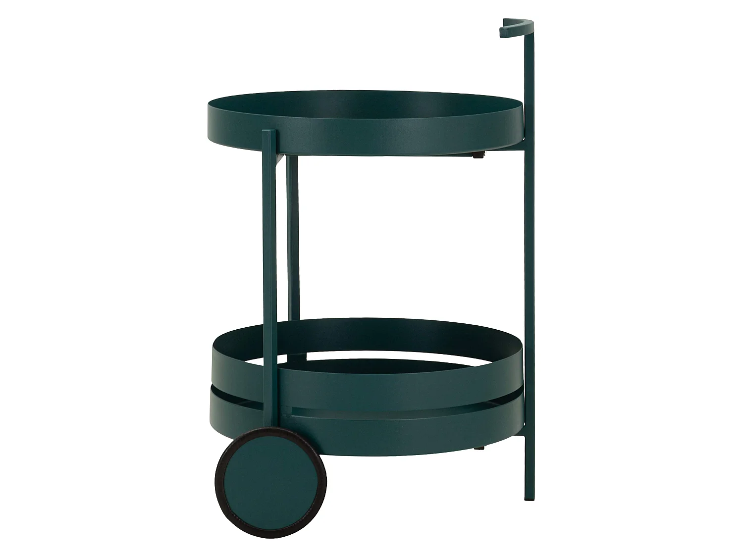Carrello Ganamo, 2 Ripiani, 45x35x65h cm Verde, Ruote, Materiale Ripiano in Metallo