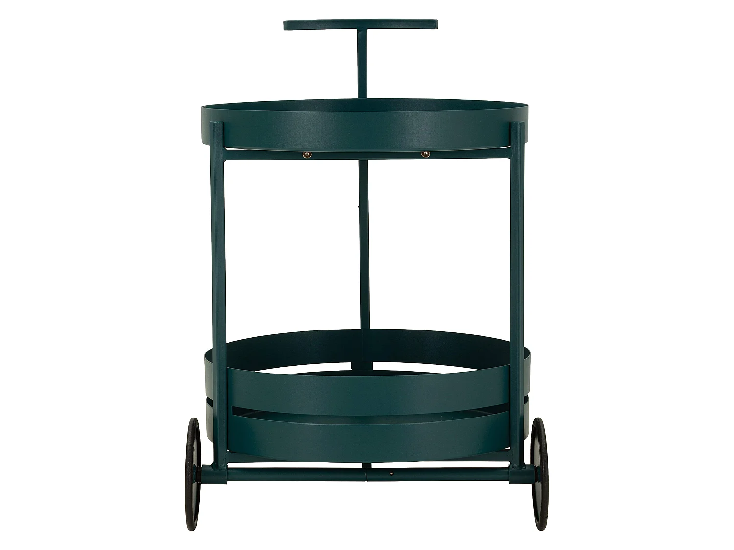 Carrello Ganamo, 2 Ripiani, 45x35x65h cm Verde, Ruote, Materiale Ripiano in Metallo