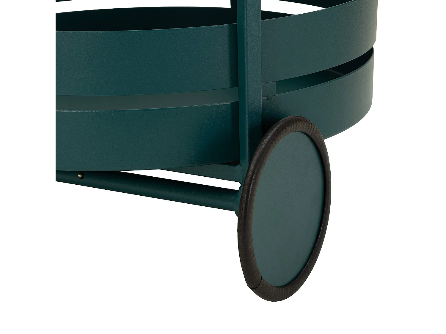 Carrello Ganamo, 2 Ripiani, 45x35x65h cm Verde, Ruote, Materiale Ripiano in Metallo
