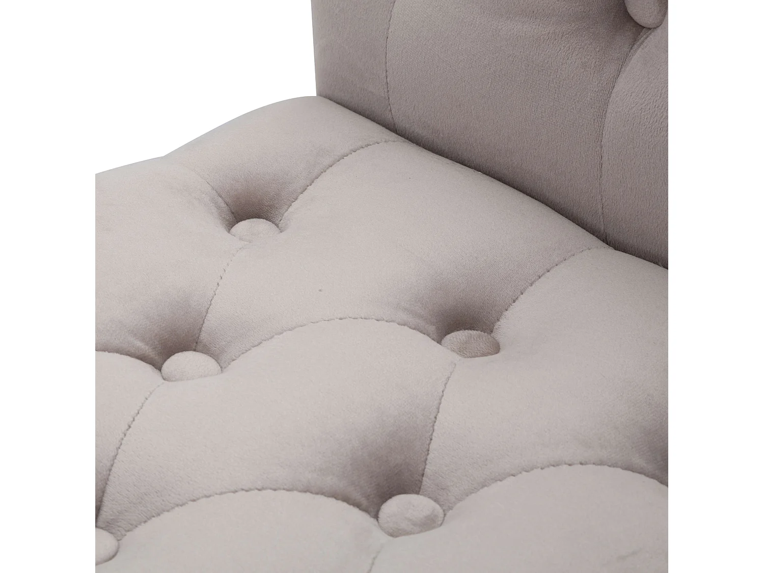 Panca Humahu, en velours, avec accoudoirs et détails dorés, 120x40x60h cm gris, structure en tissu, couleur siège gris