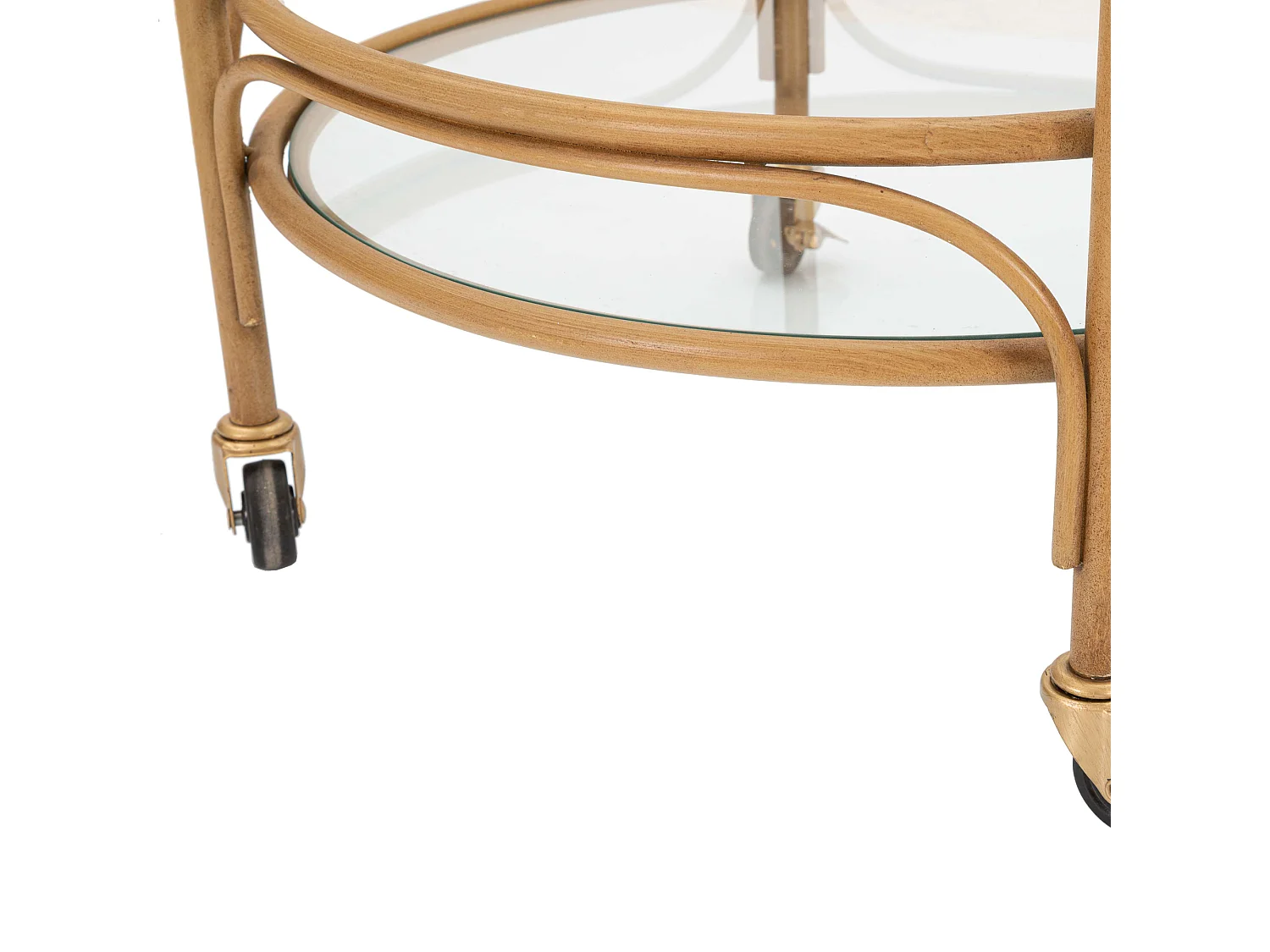 Carrello Dalosa, 2 Ripiani, 51x51x74h cm Marrone, Ruote, Finiture in Rattan