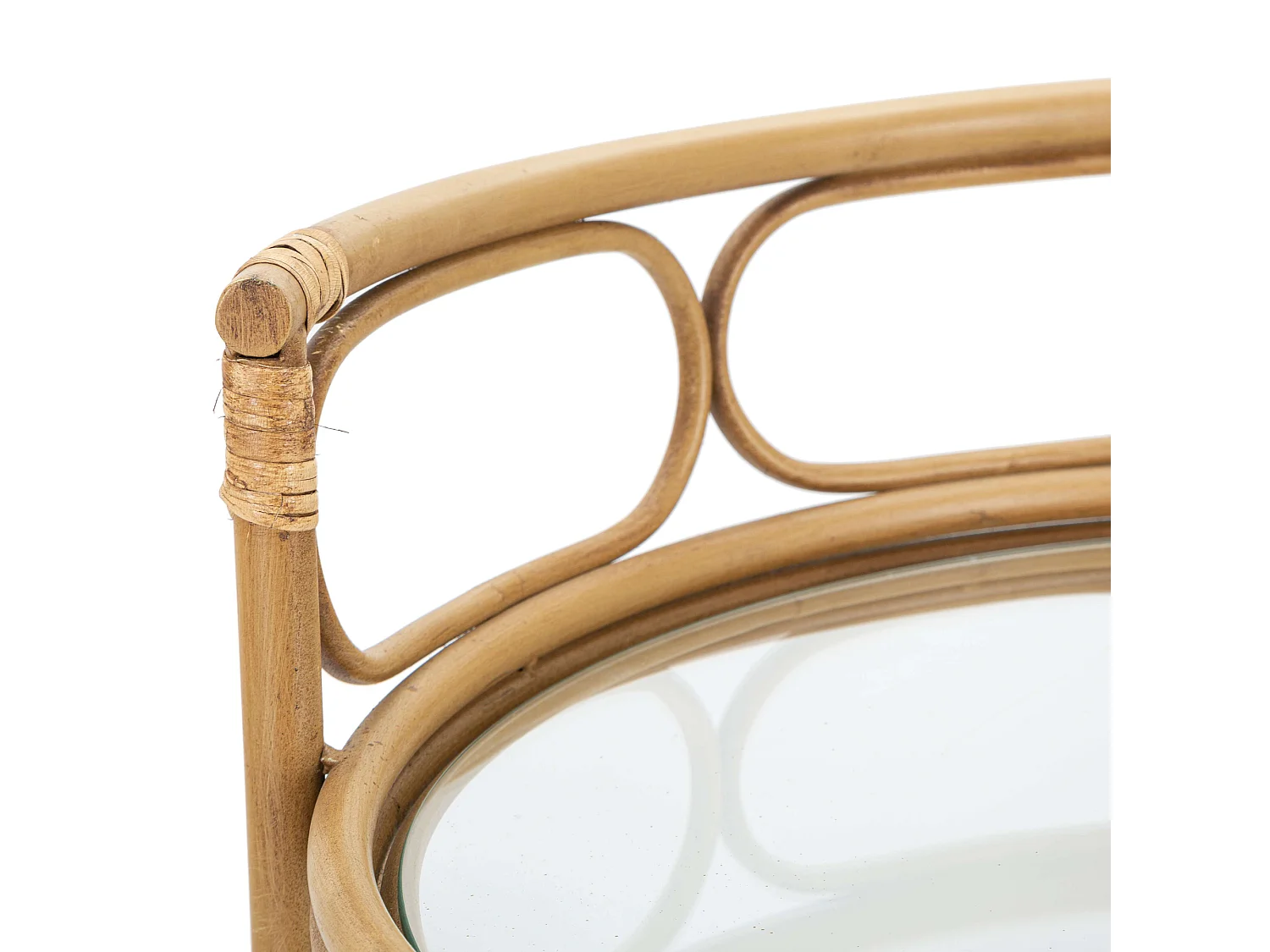 Carrello Dalosa, 2 Ripiani, 51x51x74h cm Marrone, Ruote, Finiture in Rattan