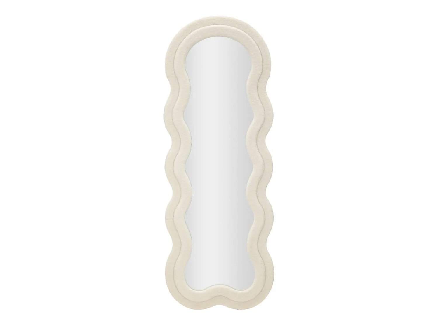 Bottarone spiegel, frame van stof, 40x160h cm wit/crème, kleurovergang frame crème