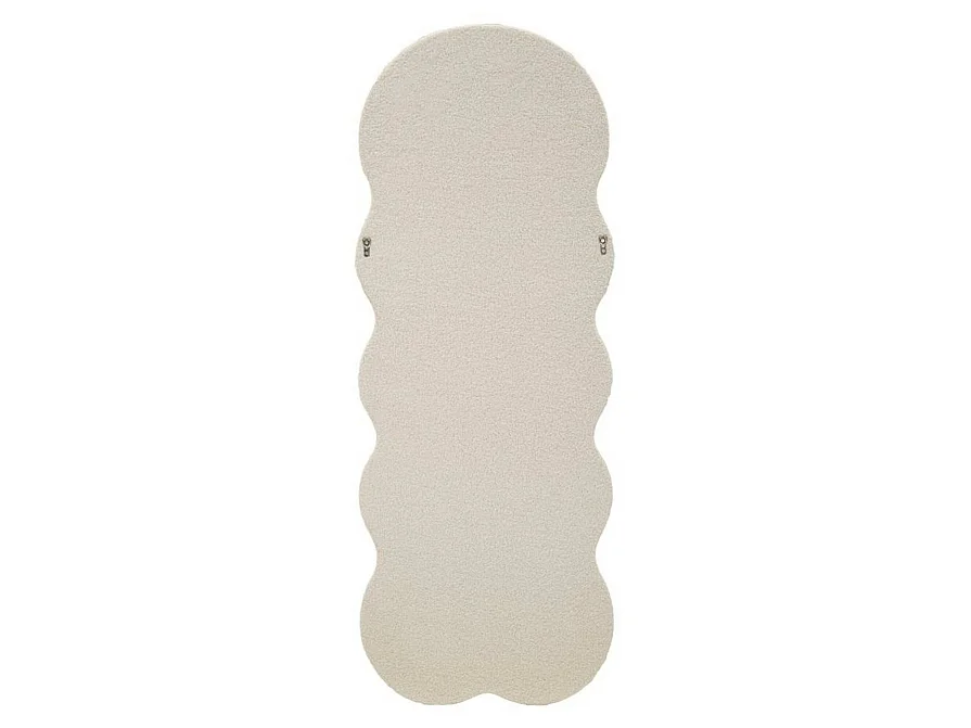 Bottarone spiegel, frame van stof, 40x160h cm wit/crème, kleurovergang frame crème