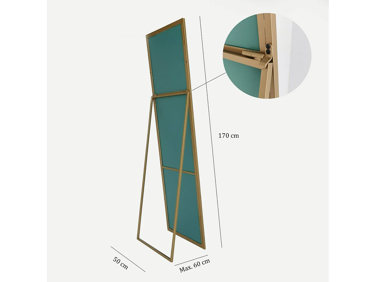 Spiegel Ronzone, 50x170h cm goud,
