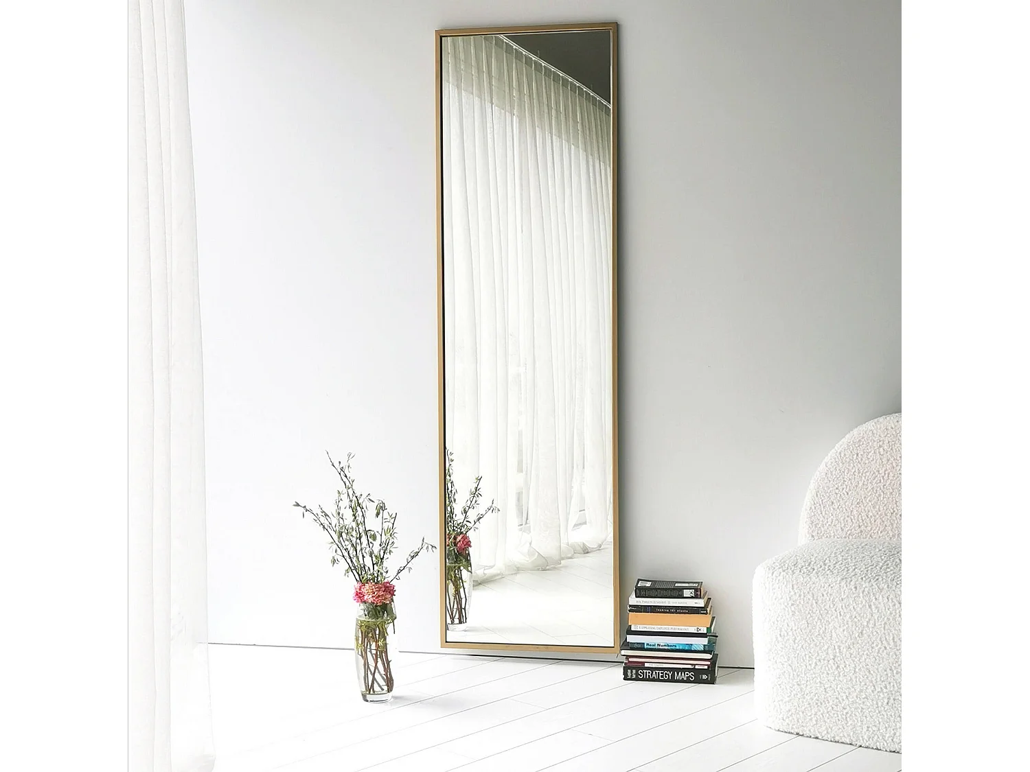 Spiegel Ronzone, 50x170h cm goud,