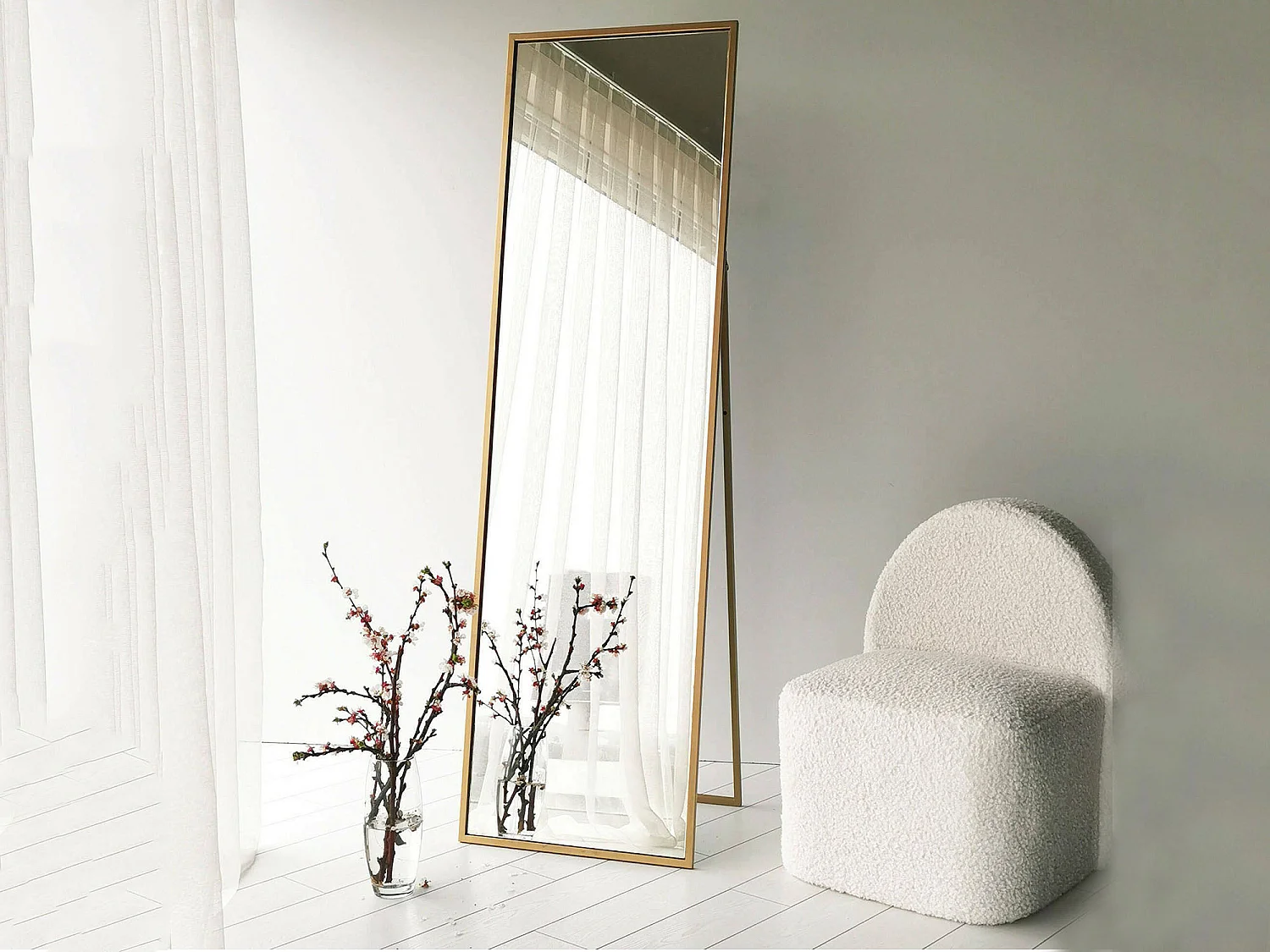 Spiegel Ronzone, 50x170h cm goud,