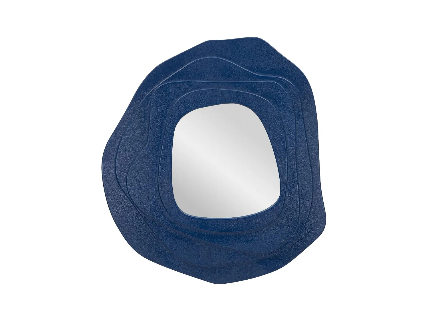 Brennero spiegel, structuurmateriaal van glas, 90x97h cm blauw,