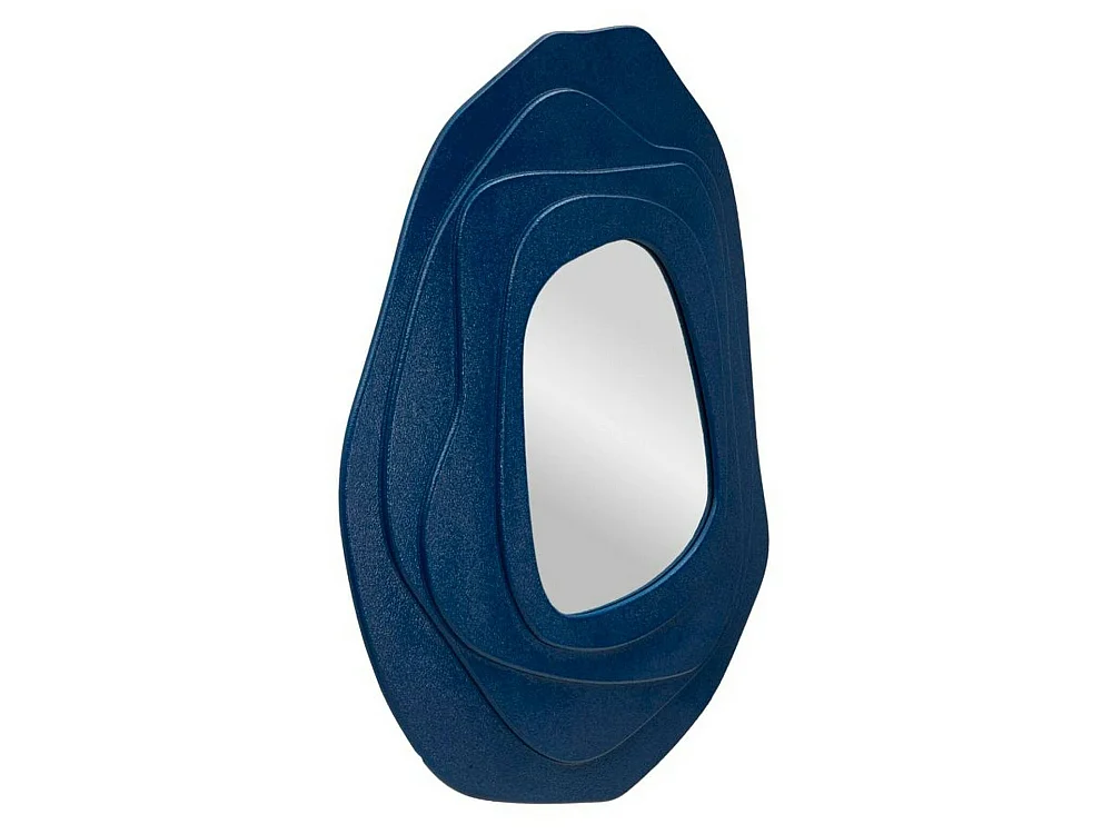 Brennero spiegel, structuurmateriaal van glas, 90x97h cm blauw,